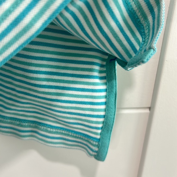 Southern Tide The Skipjack Polo, Lighter & Darker Blue-Green/White Stripes, XL. - Picture 5 of 14